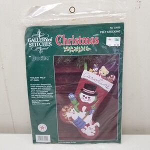 Bucilla Gallery of Stitches Felt Sequins Stocking Kit Holiday Pals 15 in Snowman